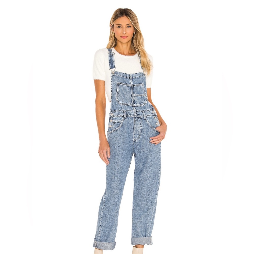 Free People Ziggy Blue Denim Overalls
